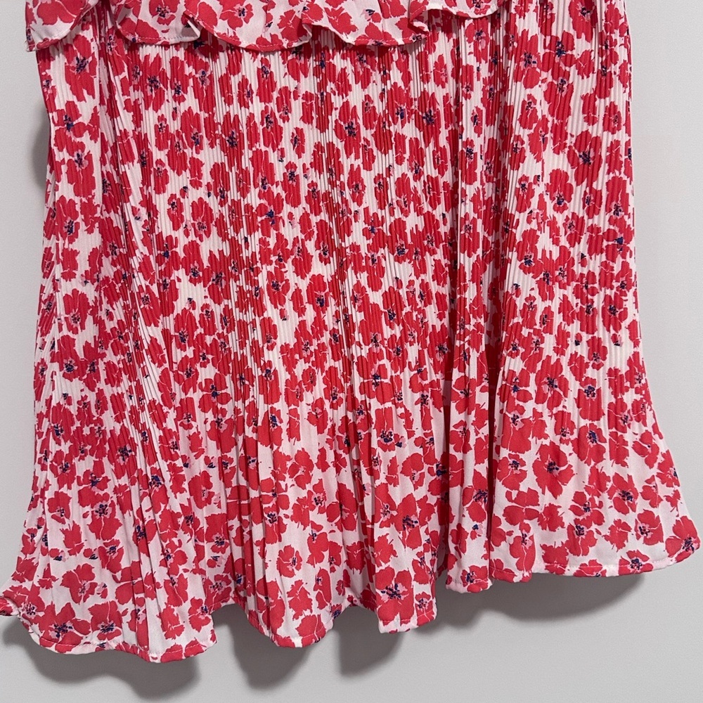 VOY Coral Pleated Floral Skirt - Picture 4 of 8